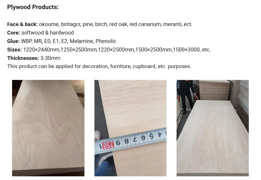 Melamine Plywood Melamine Paper White Faced Popar/Combi/Hardwood Core Commercial Plywood