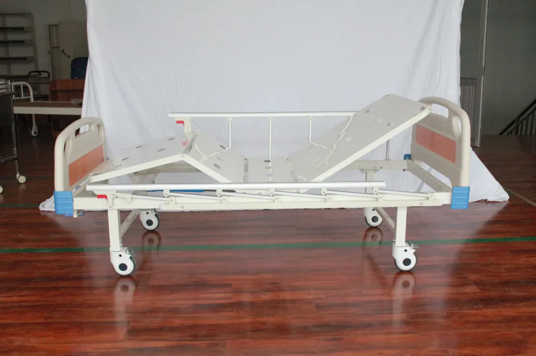 Hospital Furniture Two Function Two Cranks Adjustable Manual Hospital Bed with ABS Panels