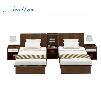 China Wooden Bedroom Panel Bed Hotel Bedroom Furniture Sets