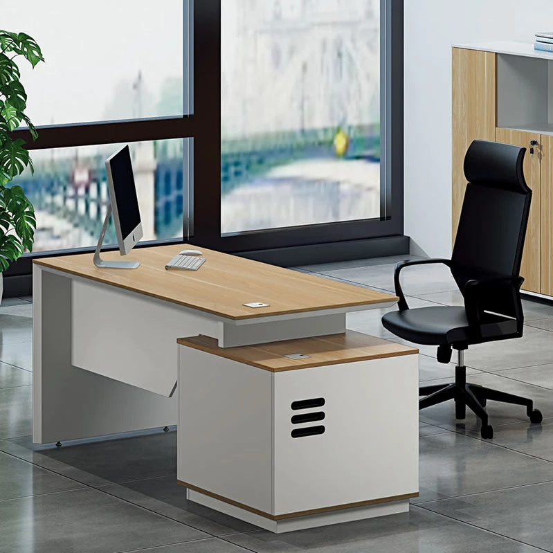 Wooden Panel Metal Foot General Manager Office Furniture (HY-D0618)